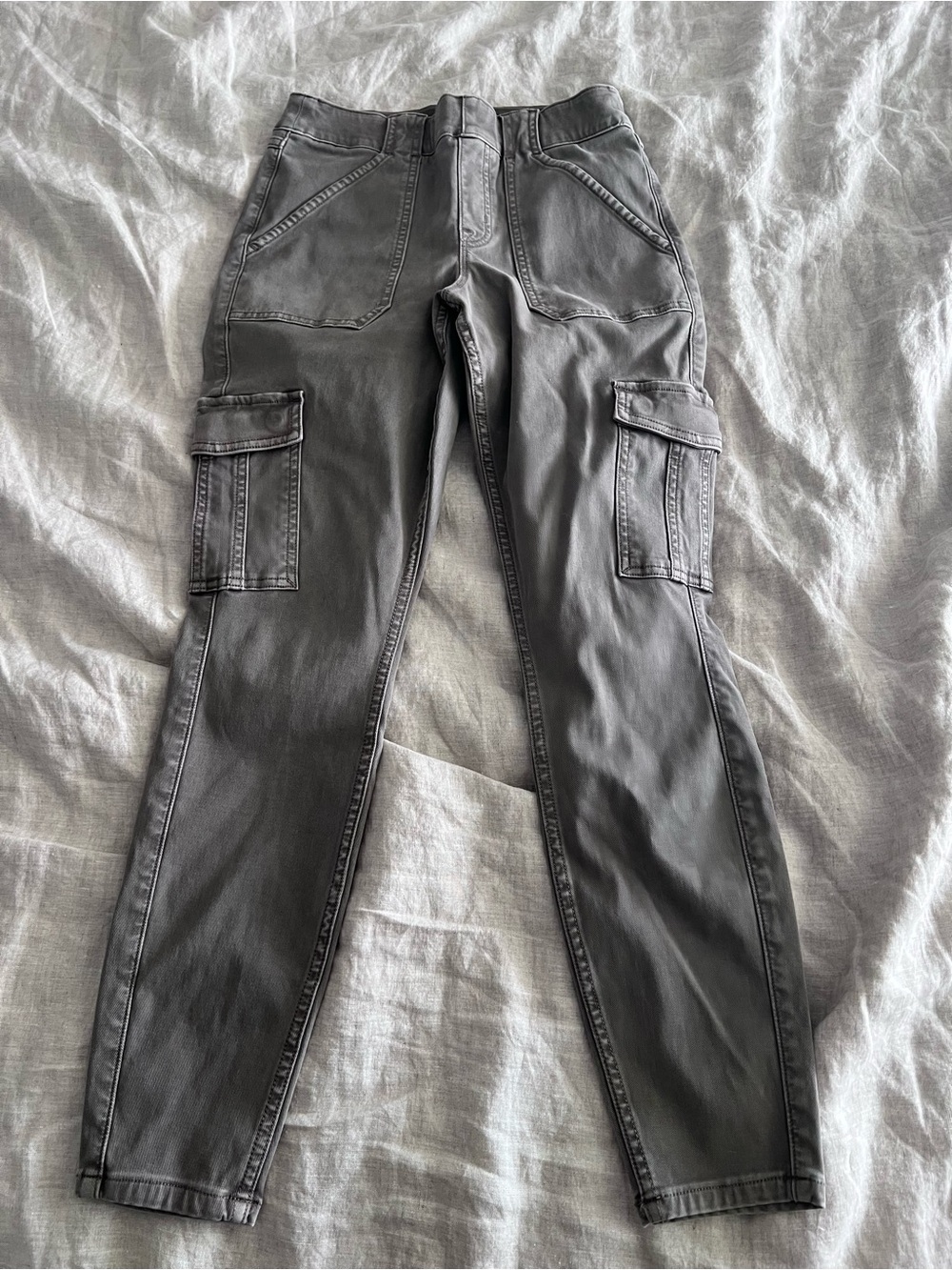 SPANX Gray High-Waist Slim Cargo Pants